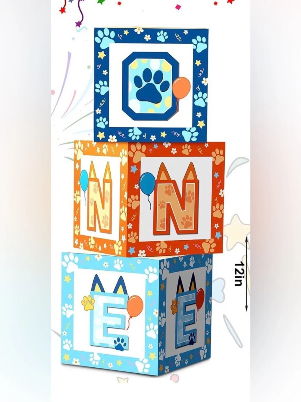 Bluey Themed 1st Bday Decoration Boxes